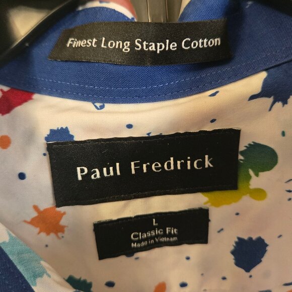 Paul Fredrick Men's Splatter Long-Sleeve Shirt - Size Large - Picture 2 of 2